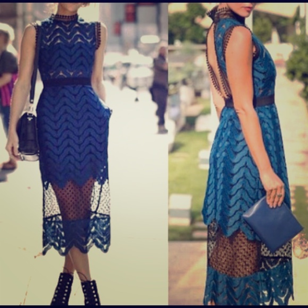 Black and blue dress